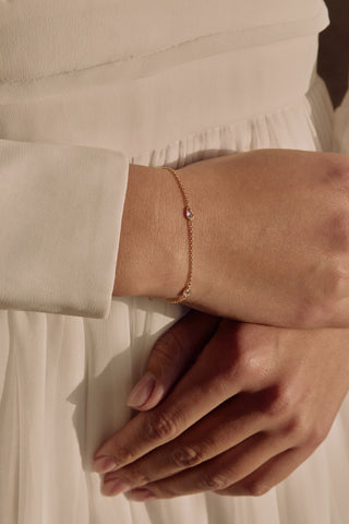 Hirondelle- Bracelet of chains and crystal drops