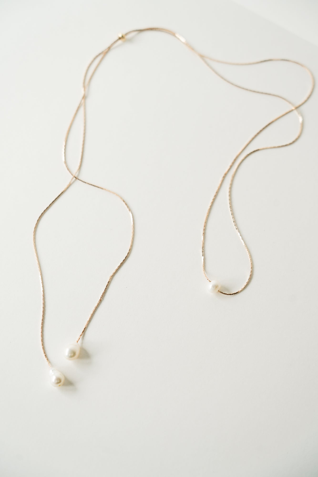 Refined Baroque - Wild pearl wedding back necklace