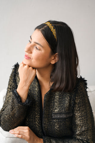 Headband Losanges dorées coiffure mariage