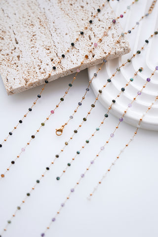Happiness - Faceted natural stone necklace