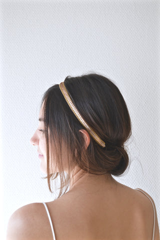 Sequins - Headband bohème bronze