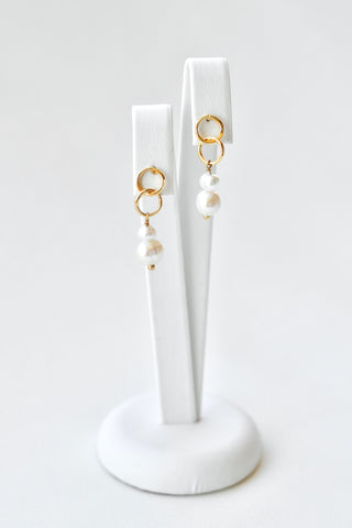 Juste - Boucles d'oreilles minimaliste perles de d'eau douce