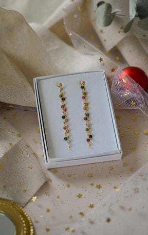 Léa - Boucles d'oreilles intemporelles avec pierre naturelles