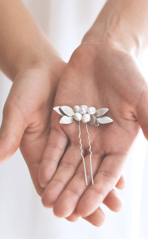 Emile - accessoire cheveux floral perles naturelles